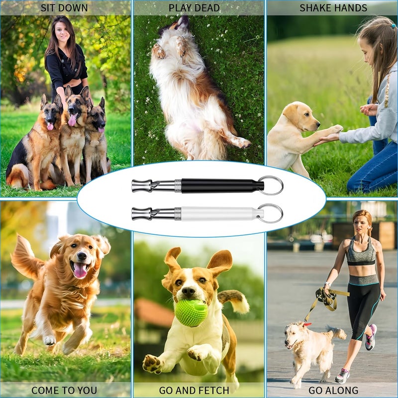 BADAO 2 PCS Dog Whistles,Professional Recall Dog Training Whistle with Lanyard,Adjustable Ultrasonic Silent Dog Recall Whistles,Dog Whistle to Stop Barking Neighbors Dog,Dog Barking Stopper (Black+White) - Image 3